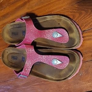 Womens Birkenstock gizeh sparkly pink